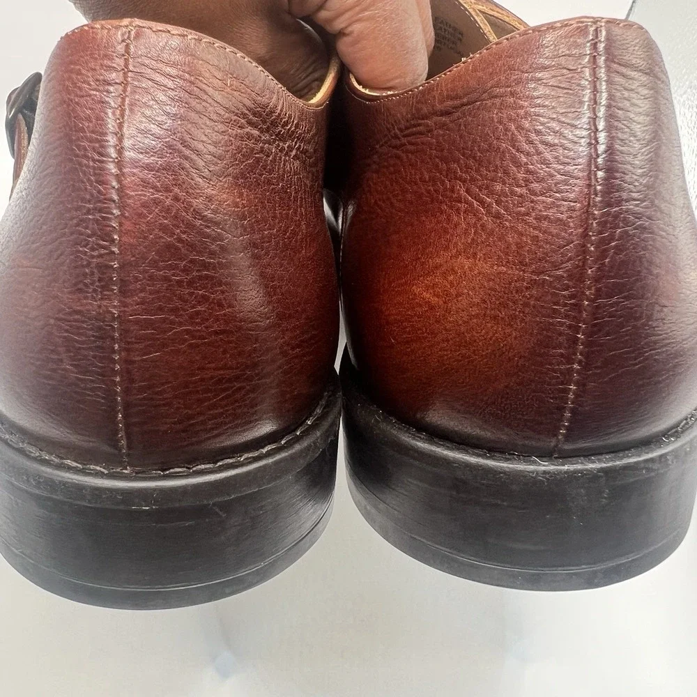 Hadley London Double Monk Strap Leather Dress‎ Shoe Sz 10 Brown Made In Portugal